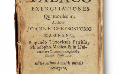 Johann Chrysostom Magnenus. De tabaco exercitationes. Den …