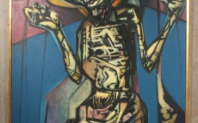 Joseph Paul Jankowski, Ohio (1916 - 1999), Christus, oil on canvas, 72"H x 37"W (sight), 80"H x 45"W