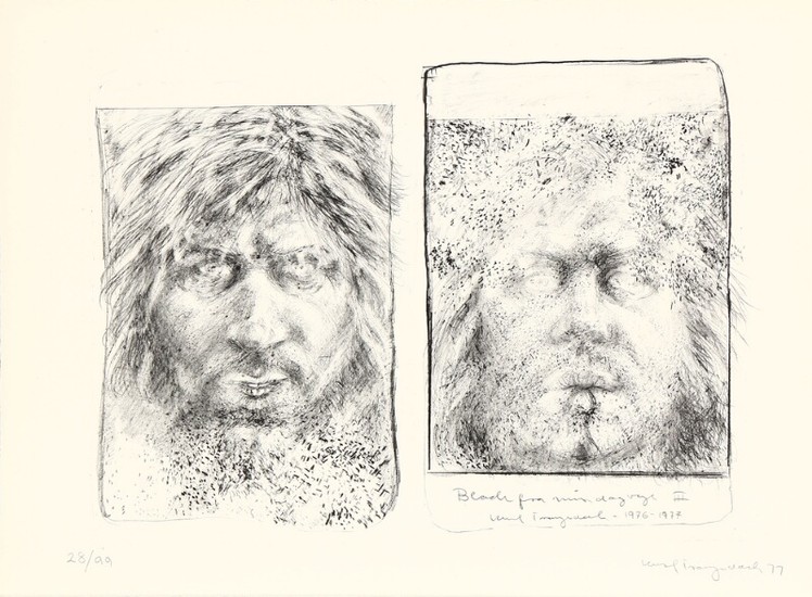 Kurt Trampedach: “Blade fra min dagbog I-III”, 1976–1977. All signed Kurt Trampedach, 28/99. Complete portofolio. Lithographs. Sheet size 40×54. Unframed. (3)