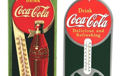 LOT OF 2 "DRINK COCA-COLA" THERMOMETER SIGNS
