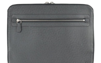 LOUIS VUITTON Louis Vuitton Vladimir Business Bag M32612 Taiga Ardoise Silver Hardware Round Zipper