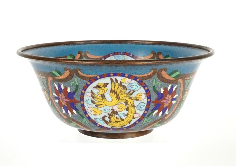 Large Chinese Cloisonne Center Bowl