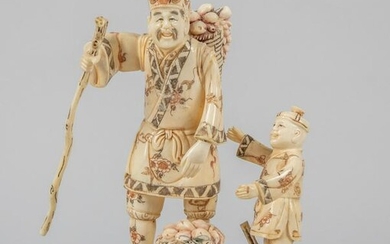 Large Japanese Taisho Carved Figures