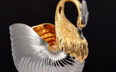 Large Two-Tone Swan Vessel, Manner of Buccellati