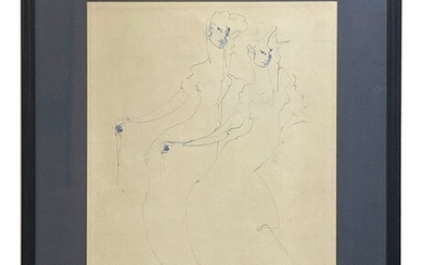 Leonor FINI (1907-1996) Etude de femmes Encre bleue sur papier 37 x 27 cm Provenance:...