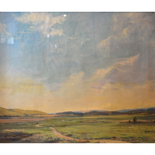 Leslie Kent 'Heath and Sky Wareham' oil on canvas, signed, 4...