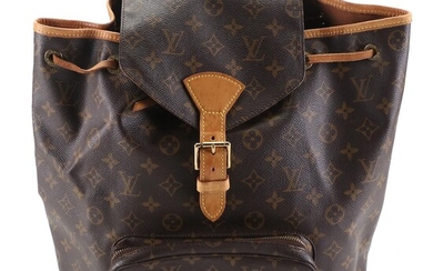 Louis Vuitton Montsouris Backpack in Monogram Canvas and Vachetta Leather