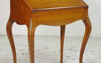 Louis XV style inlaid walnut desk