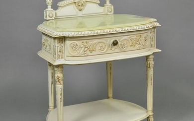 Louis XVI Style Low Painted End Table / Nightstand