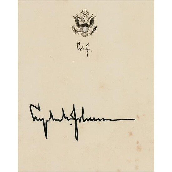 Lyndon B. Johnson Signed Bookplate