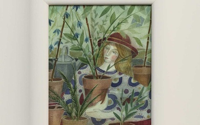 * MADELEINE HAND (SCOTTISH b. 1959) POTTING PLANTS