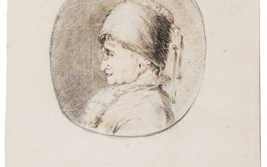 MARIE-MADELEINE, MARQUISE DE VERDELIN | PORTRAIT OF JEAN-JACQUES ROUSSEAU (1712-1778), IN PROFILE, IN A FUR HAT WITH TASSELS AND A FUR-TRIMMED COAT