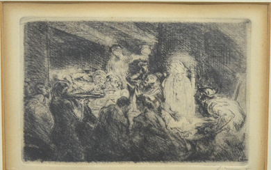 MAX SLEVOGT. BANQUOS GEIST, ETCHING, 1926, SIGNED BY HAND.