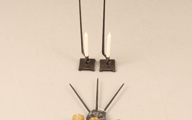MILITARIA. A wall sconce, candlesticks, Sweden, 20th century.