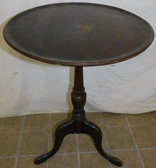 Mahogany Dish Top Queen Anne Candle Stand