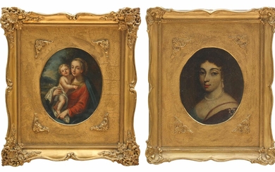 Maler des 17. Jh., wohl Italien, Madonna mit Kind + Bildnis