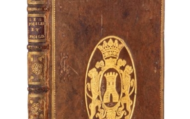 Manuscrit. Copie manuscrite de 2 ouvrages reliés en 1 vol. in-8° plein veau blond aux armes de Fortia d'Urban
