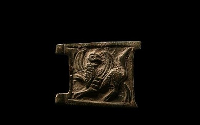 Medieval Bronze Zoomorphic Belt Buckle Plate