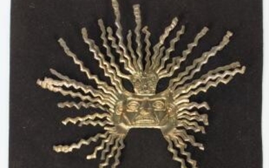 Meso-American-style Repousse Brass Mask