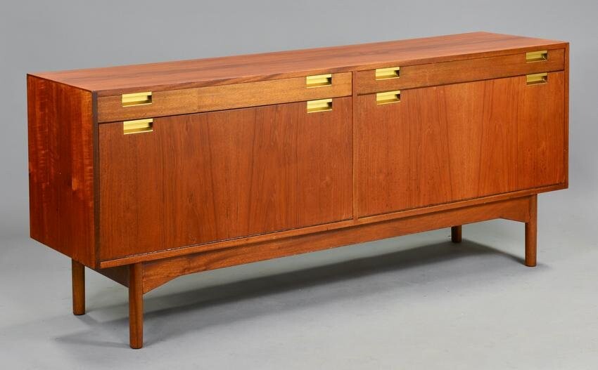Mid Century Modern Sideboard with Brass Handles