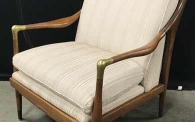 Mid Century Modern Upholstered Wooden Armchair