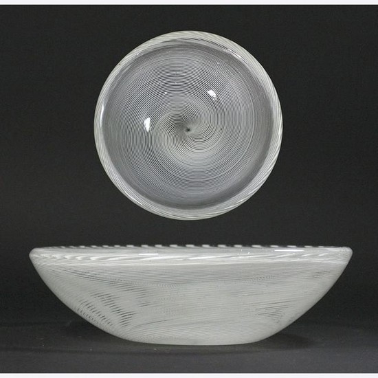 Mid-Century Modern Venetian Glass Fine Swirls Bowl