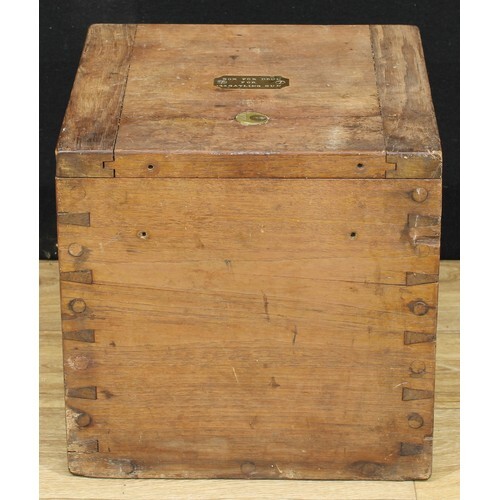 Military Interest - a hardwood ammunition box, the hinged co...