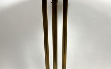 Modernist Art Deco style Brass Glass Side Table. Round