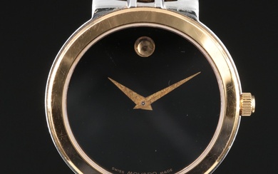 Movado Two-Tone Museum Black Dial Quartz Wristwatch