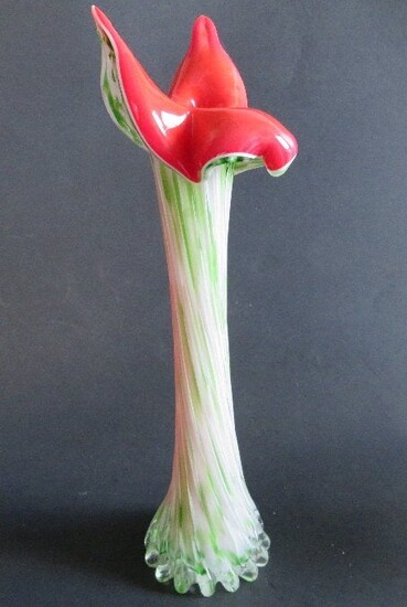 Murano Glass Shaped Flower Vase 1950s-1960s Italy