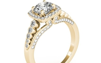 Natural 1.93 CTW Diamond Engagement Ring 14K Yellow Gold
