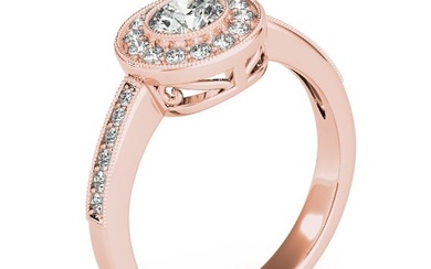 Natural 1.95 CTW Diamond Engagement Ring 18K Rose Gold