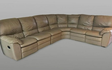 Natuzzi beige Leather Sectional sofa