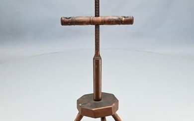 New England Adjustable Candlestand in Red Paint