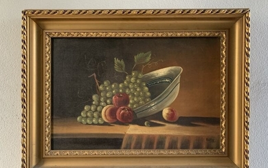 Oil on Board- Still Life "Fruit Bowl" by Klein