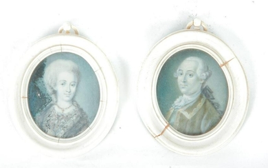 PAIR OF MINIATURE FRENCH PORTRAITS.