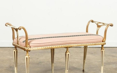 PALLADIO NEOCLASSICAL STYLE PARCEL GILT BENCH