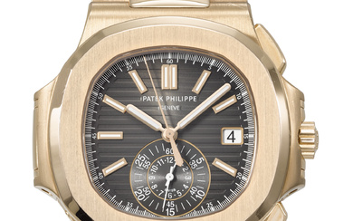 PATEK PHILIPPE. A LARGE AND ATTRACTIVE 18K PINK GOLD AUTOMATIC...