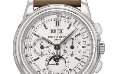 PATEK PHILIPPE. A VERY RARE AND COVETED 18K WHITE GOLD...