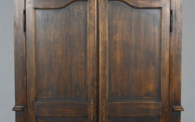 PROVINCIAL STYLE STAINED PINE ARMOIRE