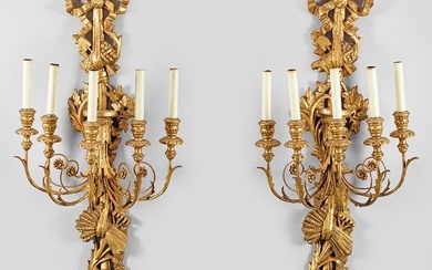 Paar große repräsentative Wandappliken im Louis XVI-Stil