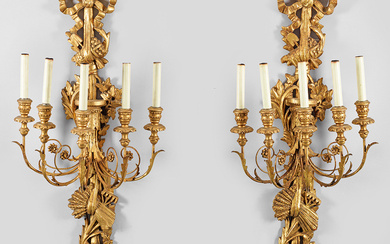 Paar große repräsentative Wandappliken im Louis XVI-Stil