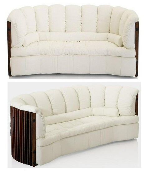 Pacific Green Rare d'Palm Large White Leather Sofa