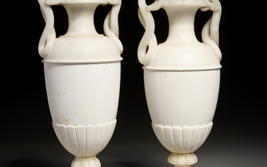 Pair Italian alabaster lamps, Barbara Walters