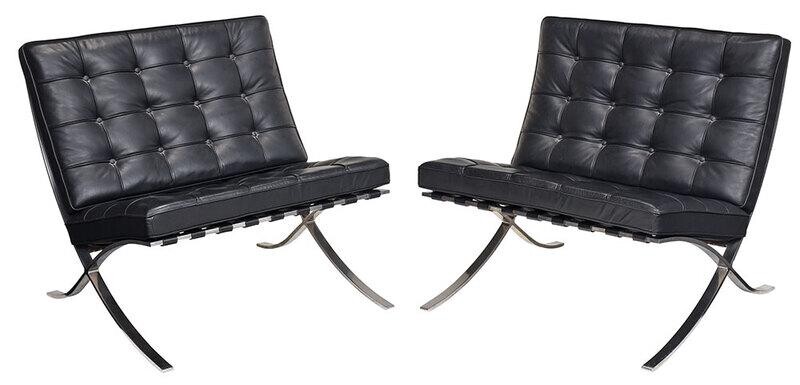 Pair Mies van der Rohe Knoll Barcelona Chairs