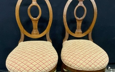 Pair Vintage Upholstered Patterned Chairs