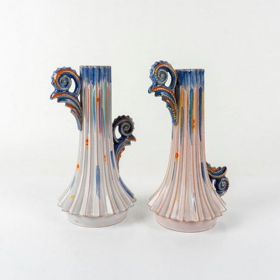 Pair of German Ceramic Art Deco Vases