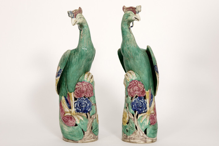 Pair of antique Chinese sculptures from the Qing...