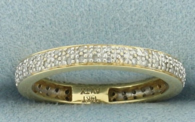 Pave Diamond Stacking Eternity Band Ring in 14k Yellow Gold