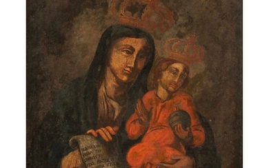 SCUOLA SICILIANA DEL SECOLO XVIII "La Madonna col bambino" - SICILIAN SCHOOL OF THE XVIII...